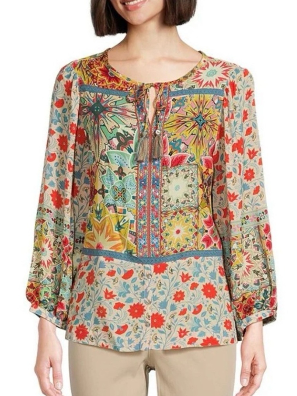 John Mark tunic top floral 2XL XXL light fabric summer party plus size new